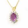 Image 1 : Genuine 1.0 ctw Amethyst & Diamond Pendant Yellow Gold * MSRP $490