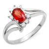 Image 1 : Genuine 0.70 ctw Red Sapphire & Diamond Ring 10K Gold - Retails for $680