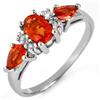 Image 1 : Genuine 1.33 ctw Orange Sapphire & Diamond Ring Gold - Retails for $730
