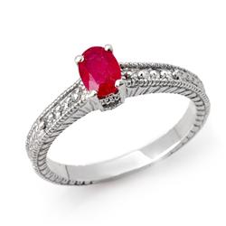 Genuine 1.01 ctw Ruby & Diamond Ring 14K White Gold * MSRP $1040