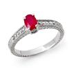 Image 1 : Genuine 1.01 ctw Ruby & Diamond Ring 14K White Gold * MSRP $1040