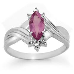 Genuine 0.51 ctw Amethyst & Diamond Ring 10K White Gold * MSRP $490