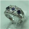 Image 1 : Natural 0.72 ctw Diamond and Blue Sapphire Ring in 14K White Gold - MSRP $2108
