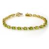 Image 1 : Genuine 6.0 ctw Peridot Bracelet 10K Yellow Gold * MSRP $1380