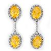 Image 1 : Genuine 6.10 ctw Citrine & Diamond Earrings White Gold - Retails for $1230