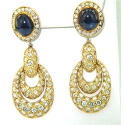 Salavetti 18K Yellow Gold, Diamond & Sapphire Earrings
