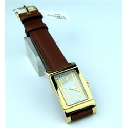 Bvlgari 18K Yellow Gold, leather strap watch