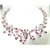 Image 1 : 14K White Gold, Ruby And Diamond Necklace