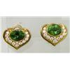 Image 1 : Salavetti 18K Yellow Gold Diamond &Tourmaline Earrings