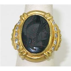 Judith Ripka18K Yellow Gold Colored Stone Intaglio Ring
