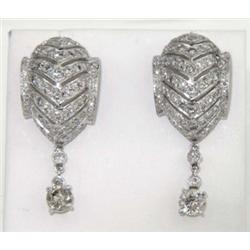 Platinum White & Cognac Diamond Earrings