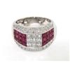 Image 3 : 18K White Gold With Ruby And Diamond Ring