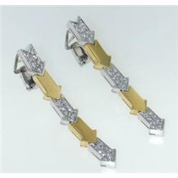 Enigma 18K Two Toned Gold Diamond Earrings