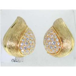 Henry Dunay 18K Yellow Gold, Diamond Earrings