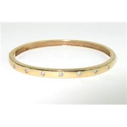 14K Yellow Gold Diamond Bangle
