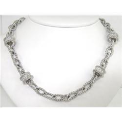 Salavetti 18K White Gold Diamond Necklace