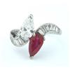 Image 4 : Platinum Ruby & Diamond Ring