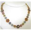Image 1 : 18K Yellow Gold, Multi-Colored Stones  Necklace.