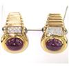 Image 1 : 14K Yellow Gold Ruby, Sapphire & Diamond Earrings