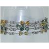 Image 2 : 18K White Gold Diamond & Multi-color Stone Bracelets.