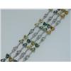 Image 3 : 18K White Gold Diamond & Multi-color Stone Bracelets.