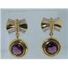 Image 1 : 18K Yellow Gold Rhodolite Diamond Earrings! No Reserve
