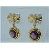 Image 2 : 18K Yellow Gold Rhodolite Diamond Earrings! No Reserve
