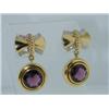 Image 3 : 18K Yellow Gold Rhodolite Diamond Earrings! No Reserve