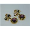 Image 4 : 18K Yellow Gold Rhodolite Diamond Earrings! No Reserve