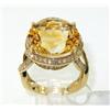Image 1 : 14K Yellow Gold Citrine & Diamond Ring