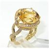 Image 2 : 14K Yellow Gold Citrine & Diamond Ring