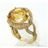Image 3 : 14K Yellow Gold Citrine & Diamond Ring