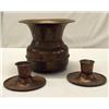 Image 1 : Copper Candlesticks & Brass Spittoon