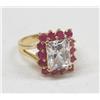 Image 1 : Gold Vermeil Ruby CZ Ring