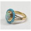 Image 2 : Gold Vermeil Opal and Turquoise Ring