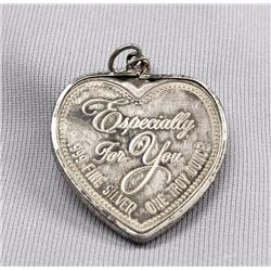 Troy Ounce Coin Silver Heart Pendant