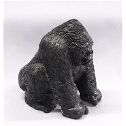 Carved Onyx Gorilla Sculpture