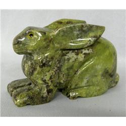 Serpentine Stone Jack Rabbit Carving