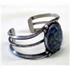 Image 2 : Native American Navajo Silver & Lapis Bracelet