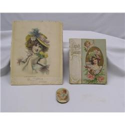 1900's Poetry Book, Picture & Pin Holder