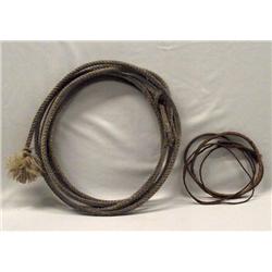 Vintage Cowboy Lariat & Leather Whip