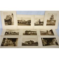 10 Antique Photograph Prints-CA Spanish Missions