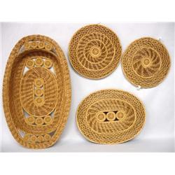 Matching Set of Four Pine Needle Baskets