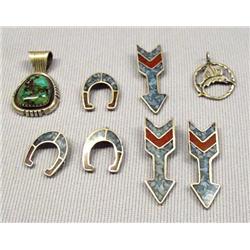 Southwestern Charms, some  Turquoise Coral Chip Inlay