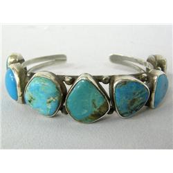 Native American Navajo Silver Turquoise Bracelet