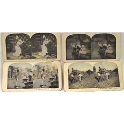 4 Vintage Stereoscope Cards