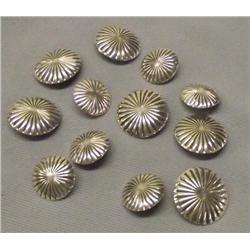 12 Native American Navajo Silver Buttons