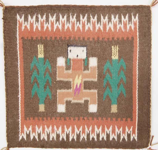 Native American Navajo Pictoral Yei Rug Sampler