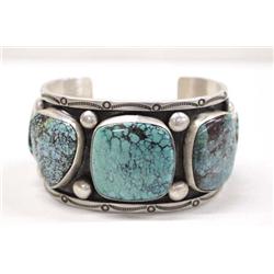 Native American Navajo Silver Turquoise Bracelet