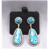 Image 1 : Native American Zuni Turquoise Earrings by Leekya